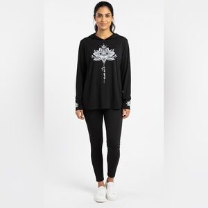 Namaste Yoga Hoodie - Lotus Flower Graphic - Buttery Soft Stretch - XL
